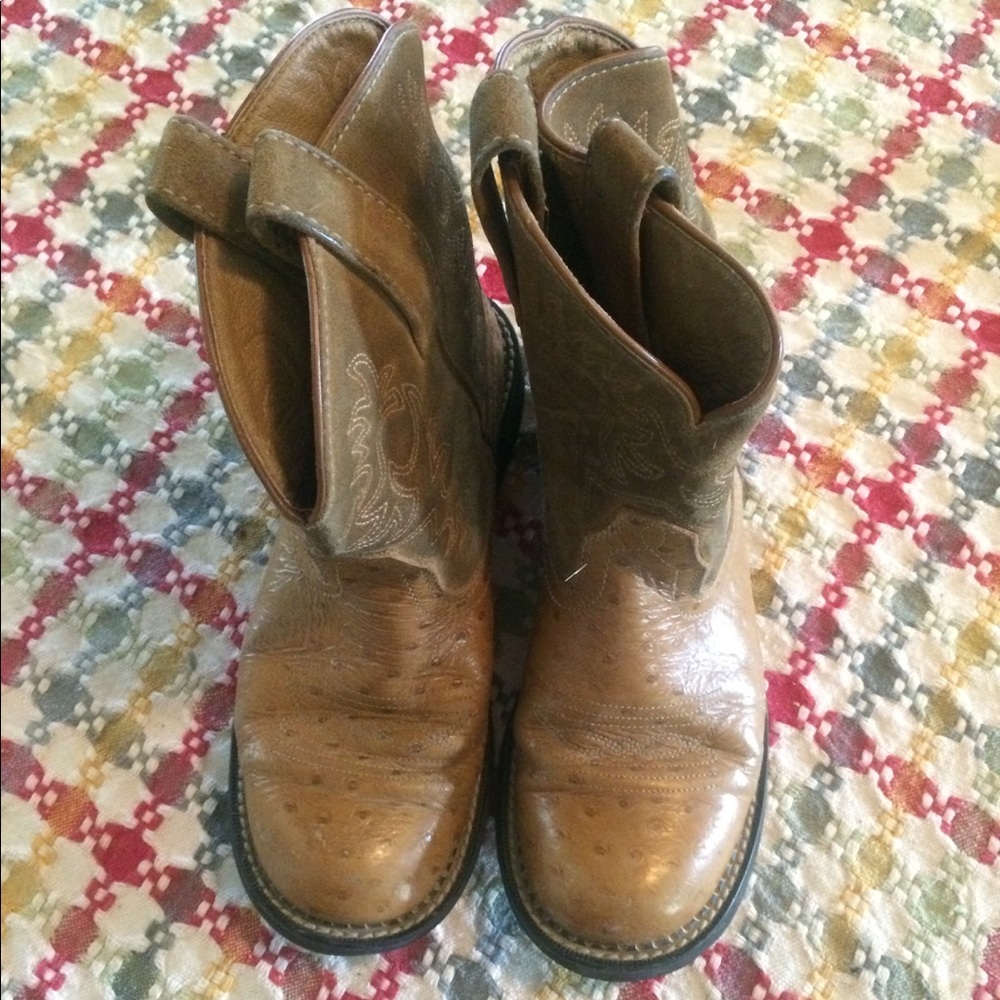 Ariat fat baby ostrich cowboy boot 8 ostrich
